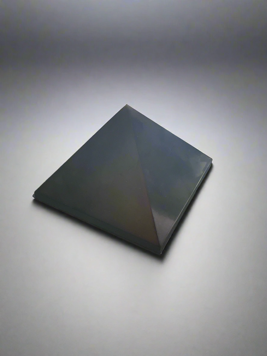 Black Shungite pyramid stone for electromagnetic protection and energy balance