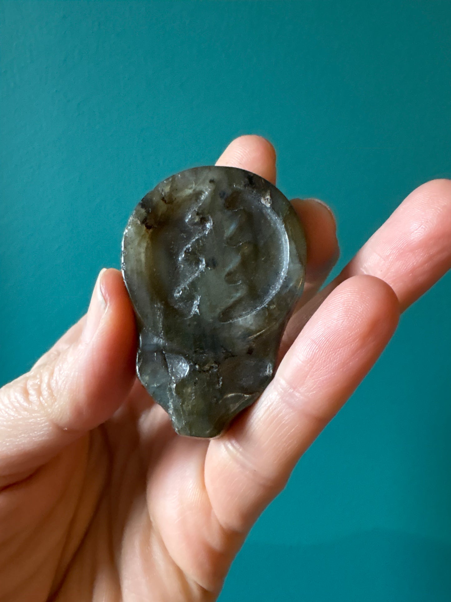 *Labradorite Grateful Dead Steal your face carving