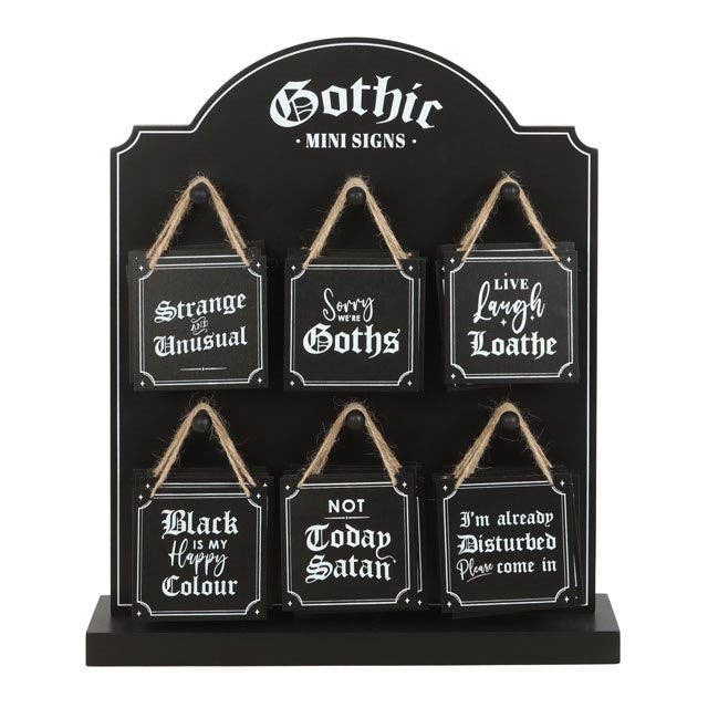 Gothic Mini Signs on Display