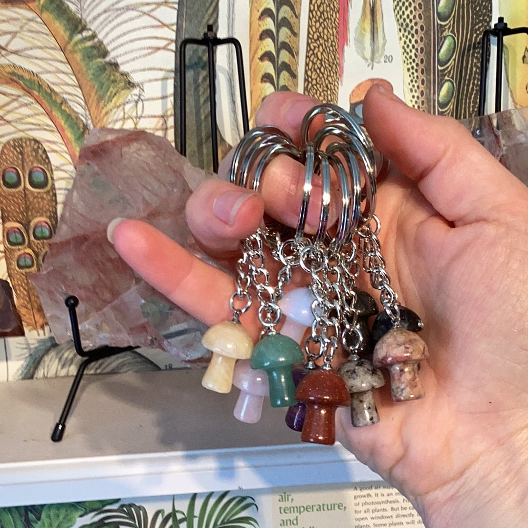 *Keychain Crystal and Mushroom
