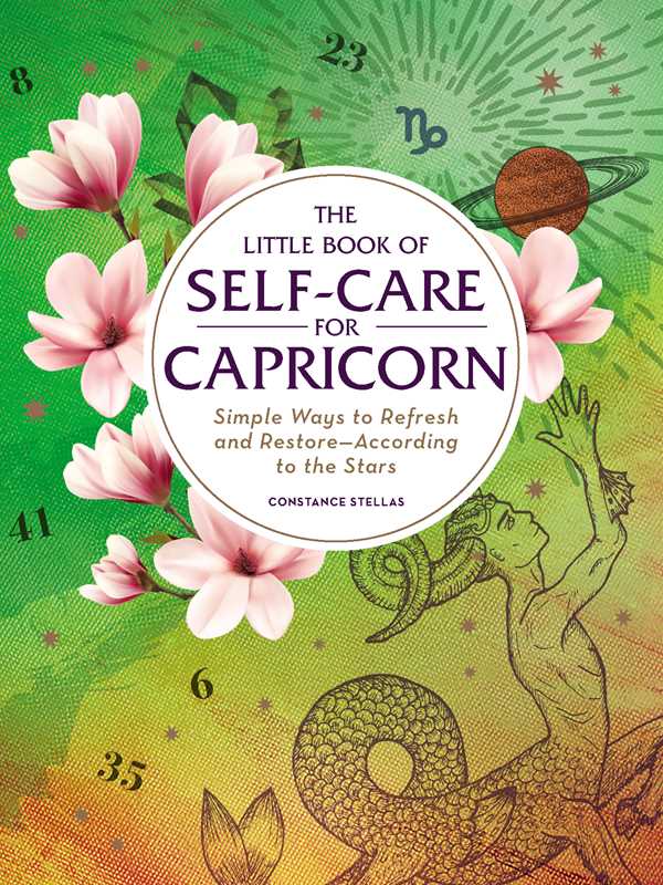 The Little Book of Self-Care for Capricorn by Constance Stellas with zodiac and astrology themed cover design