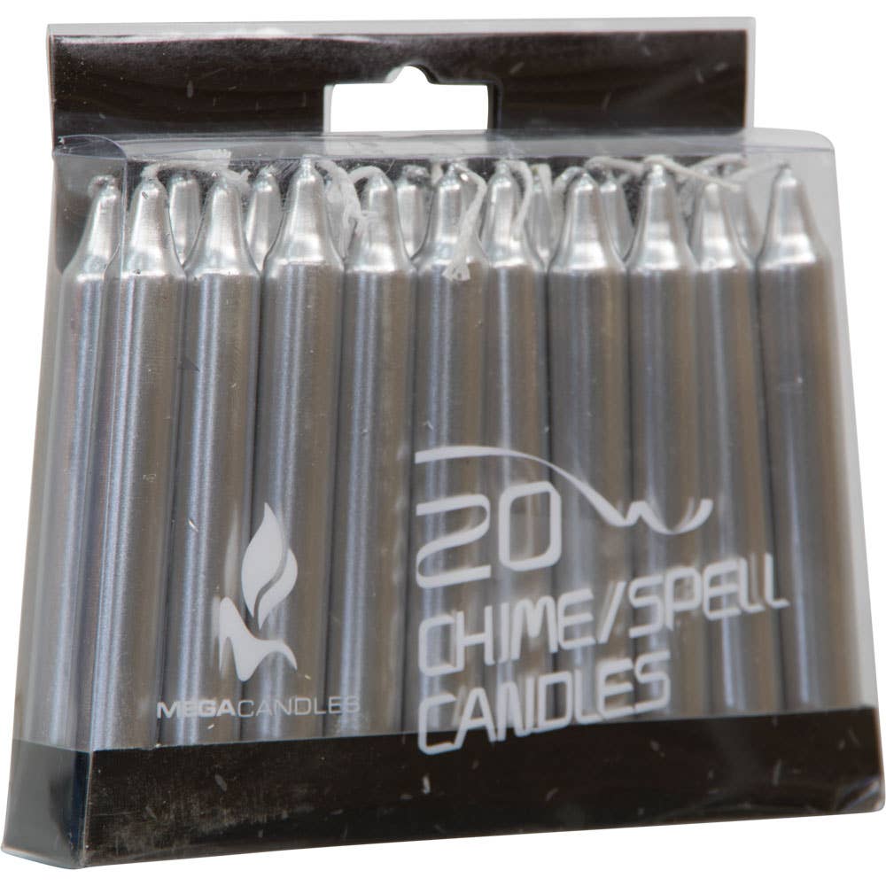 Mini Ritual Candles Silver (Pack of 20)