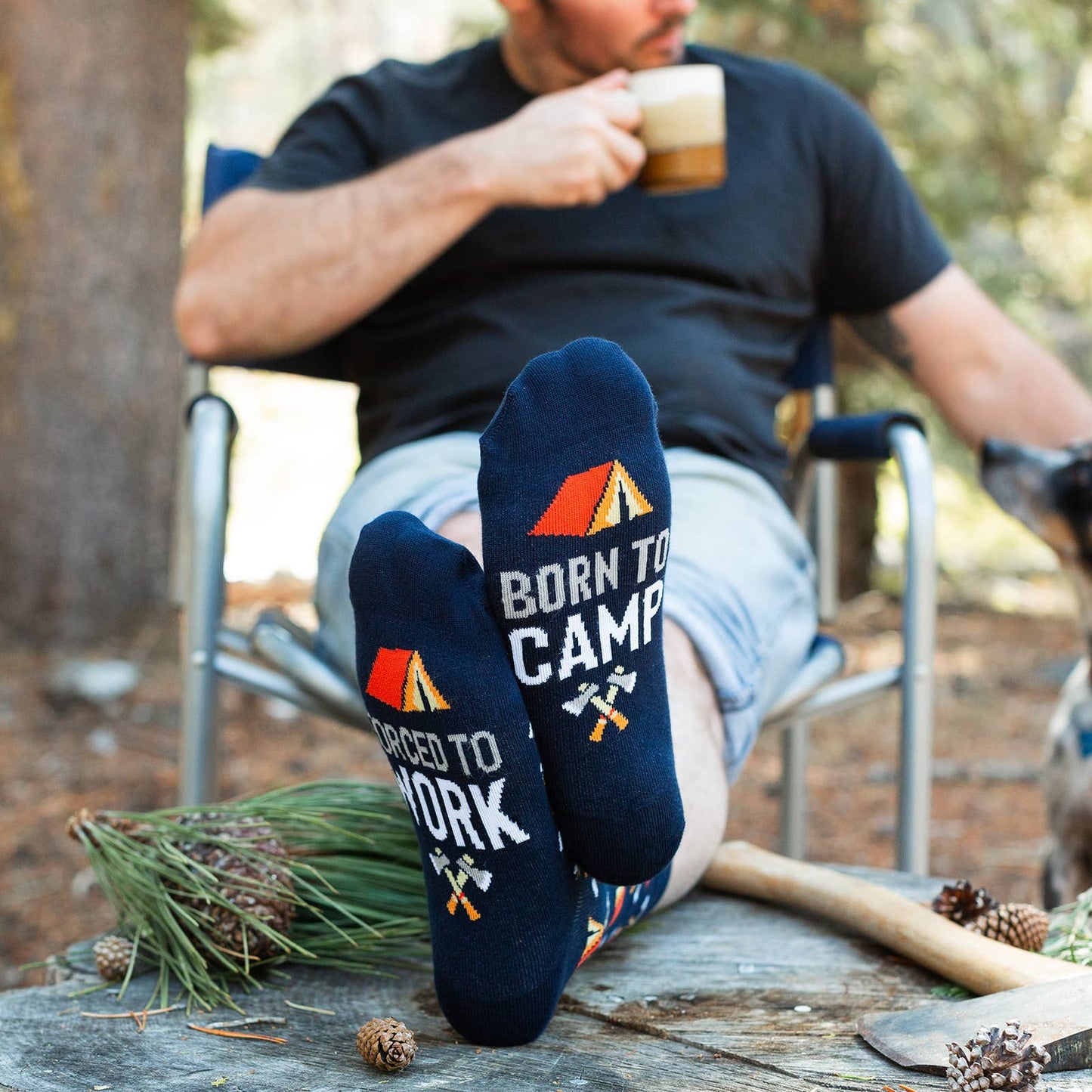 *Born To Camp, Forced To Work Socks