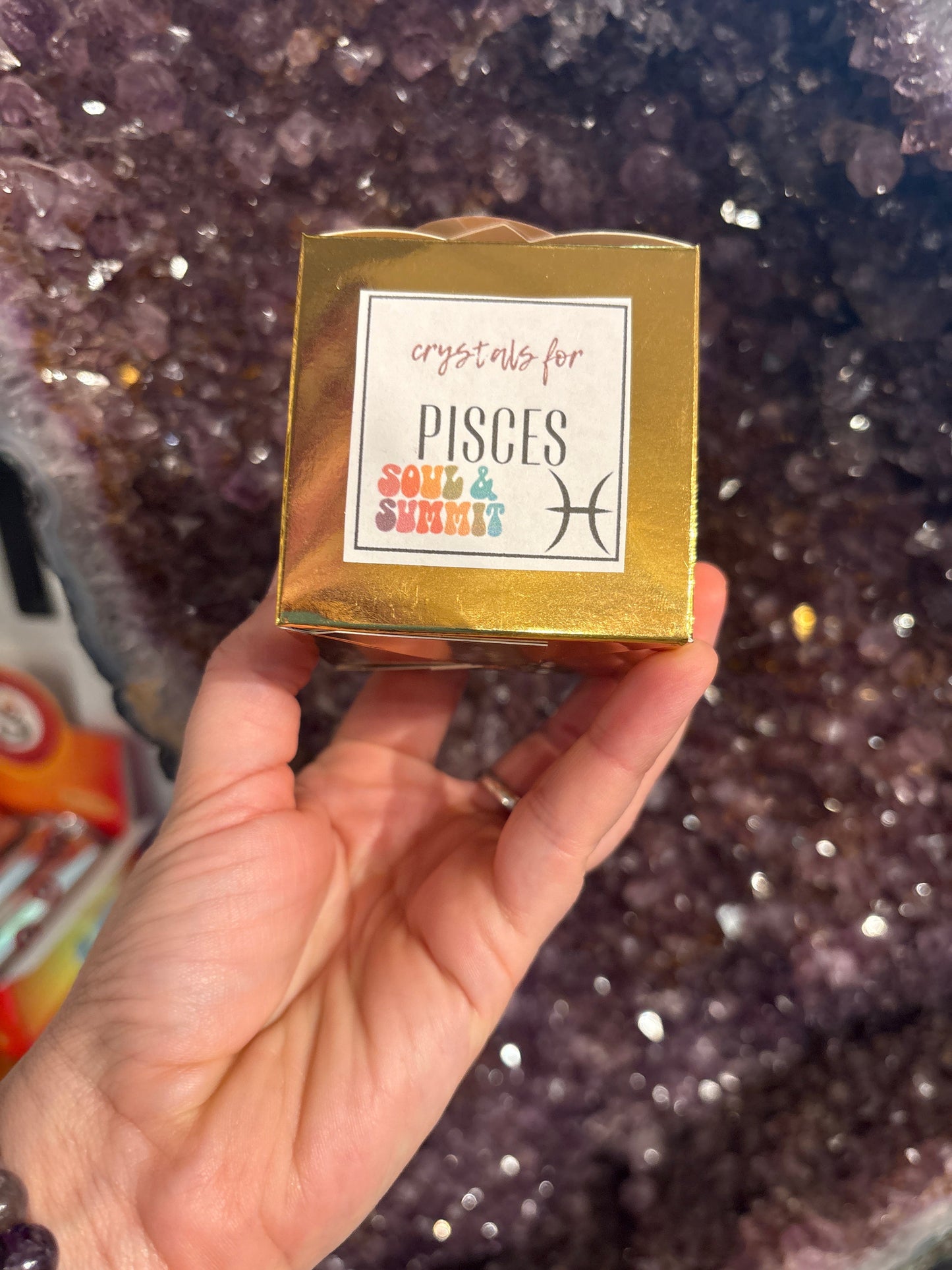 Pisces Crystal Gift Box with crystals for Pisces zodiac sign soul and spirit energy