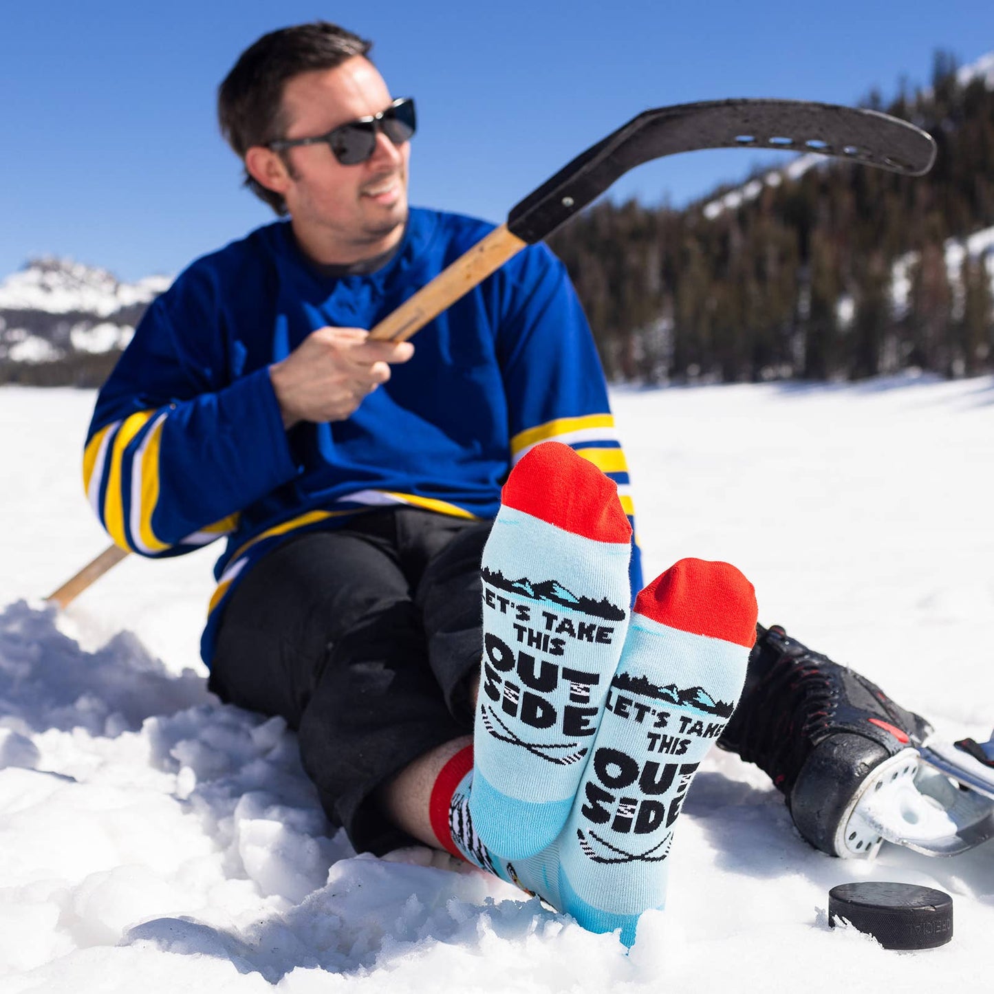 *Let's Take This Outside Hockey Socks