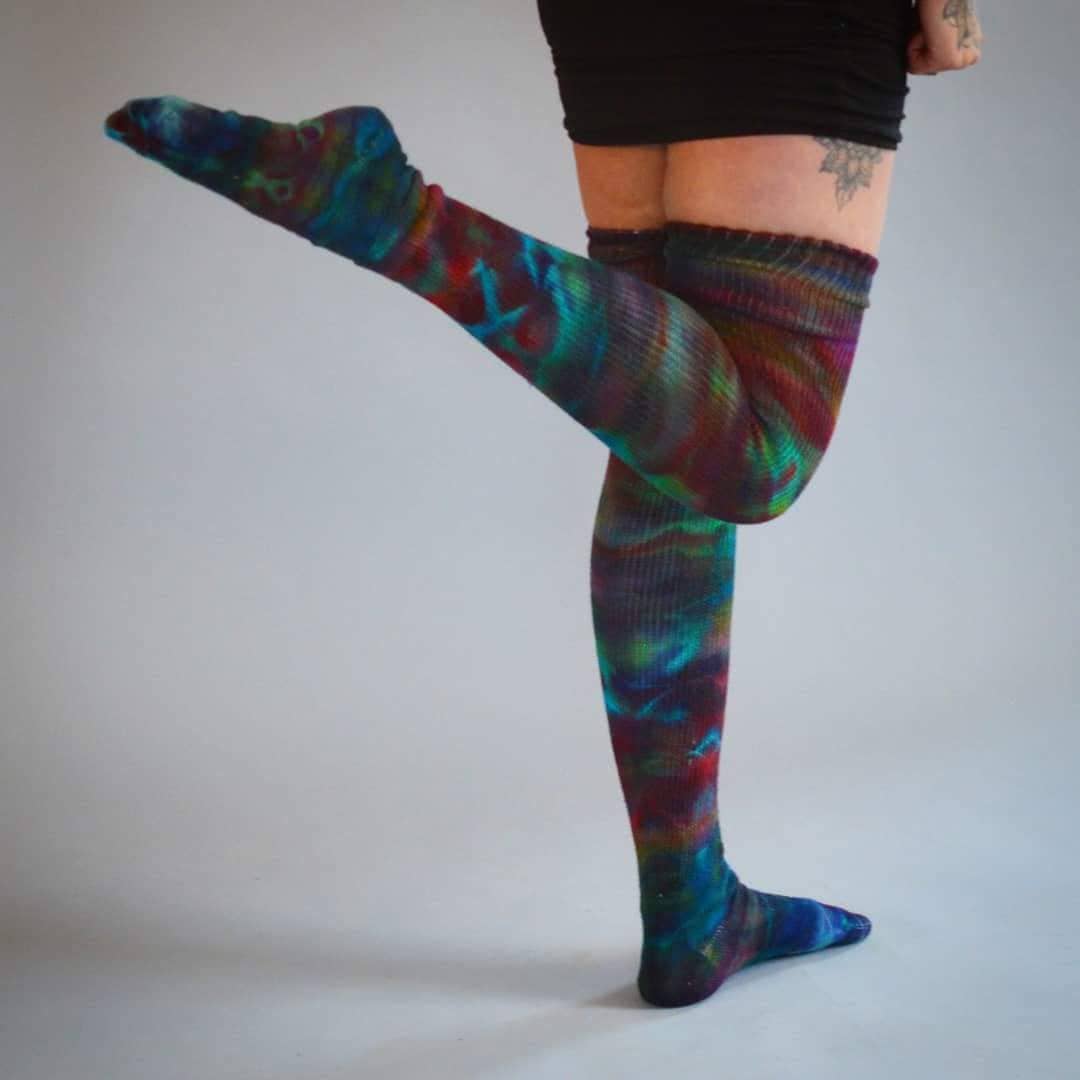 *Tie Dye Thigh High | BOLD RAINBOW