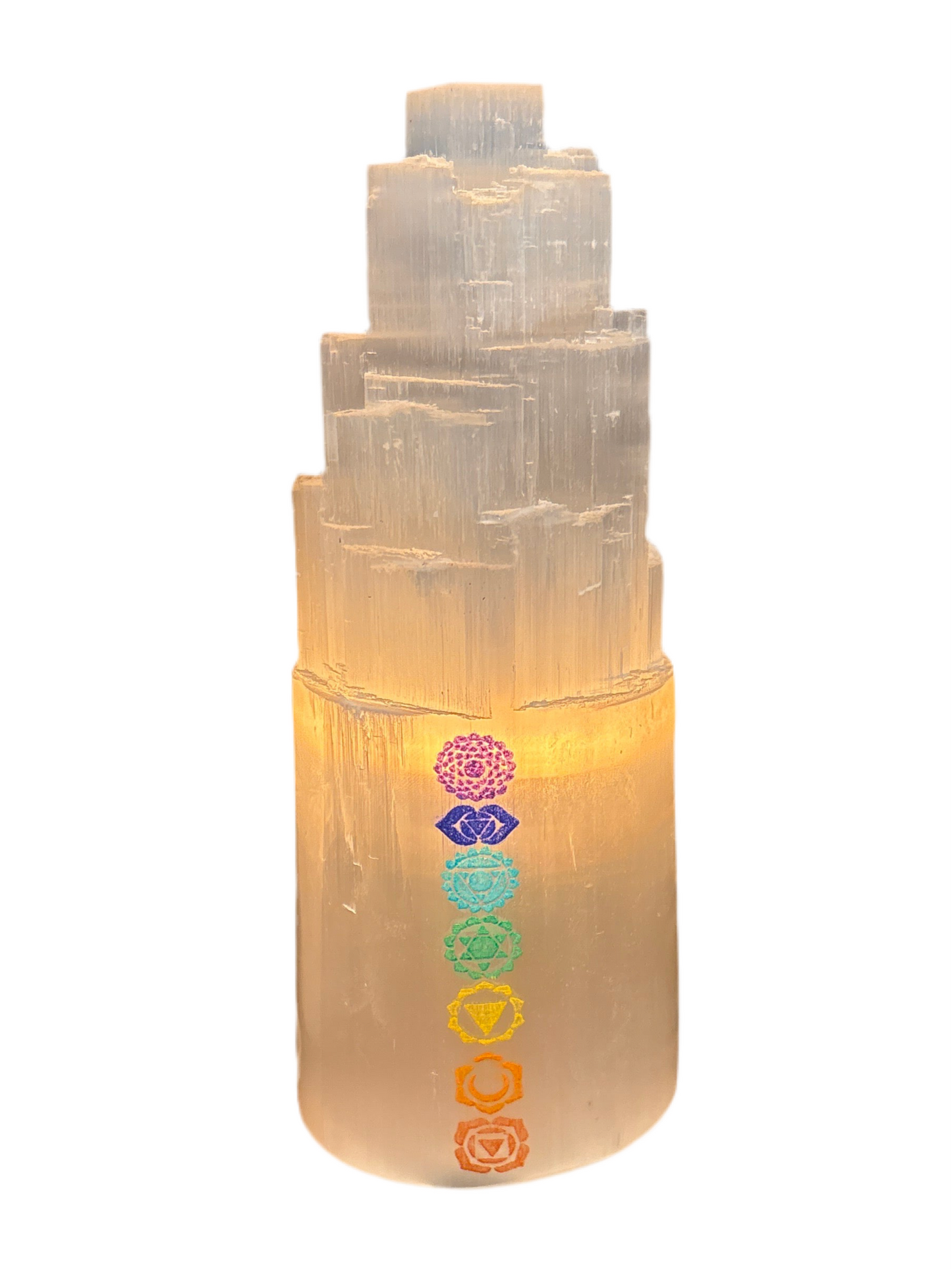 Selenite Chakra Lamp