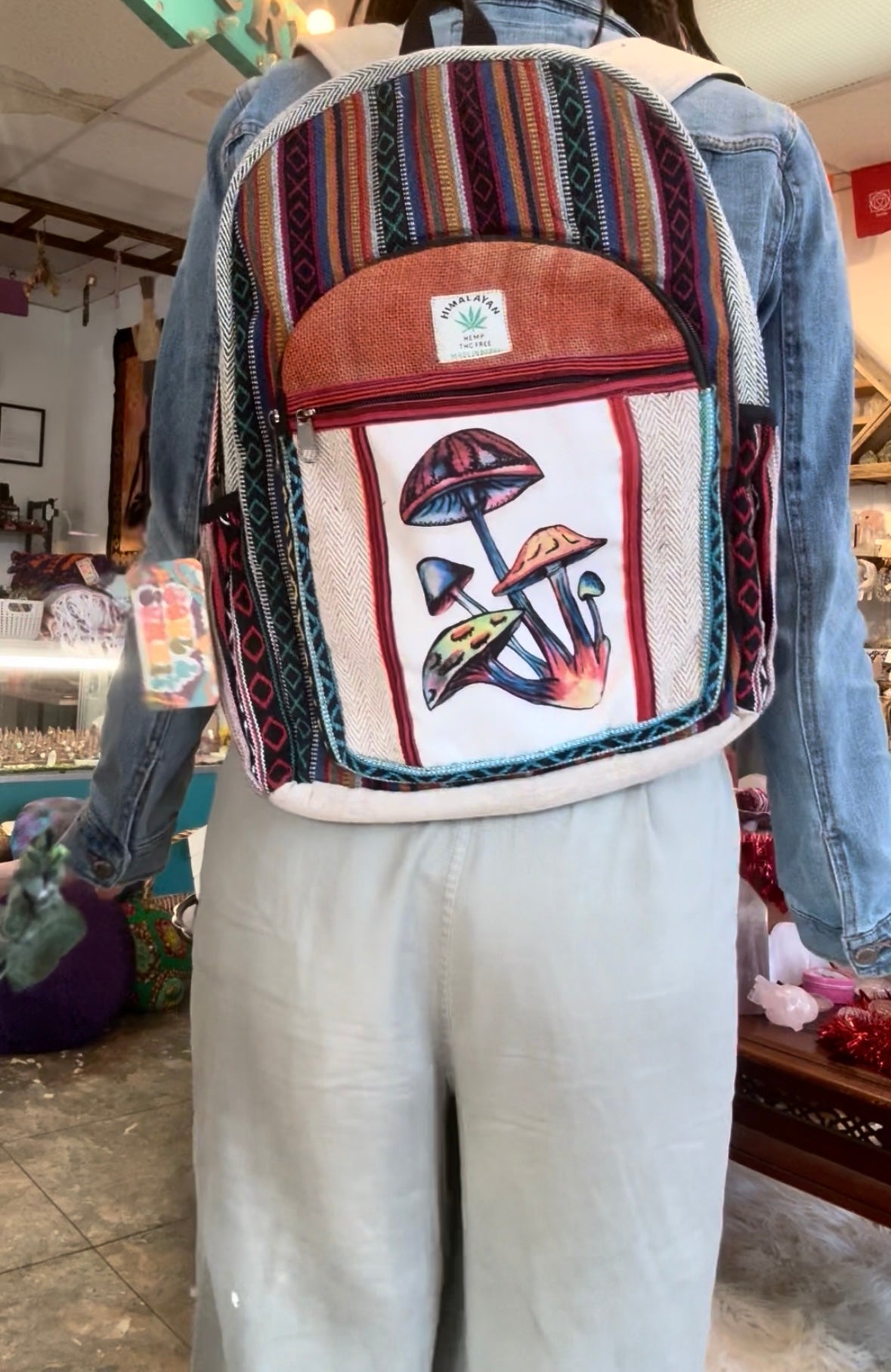 Hemp and Cotton Tie Dye Mushroom Backpack