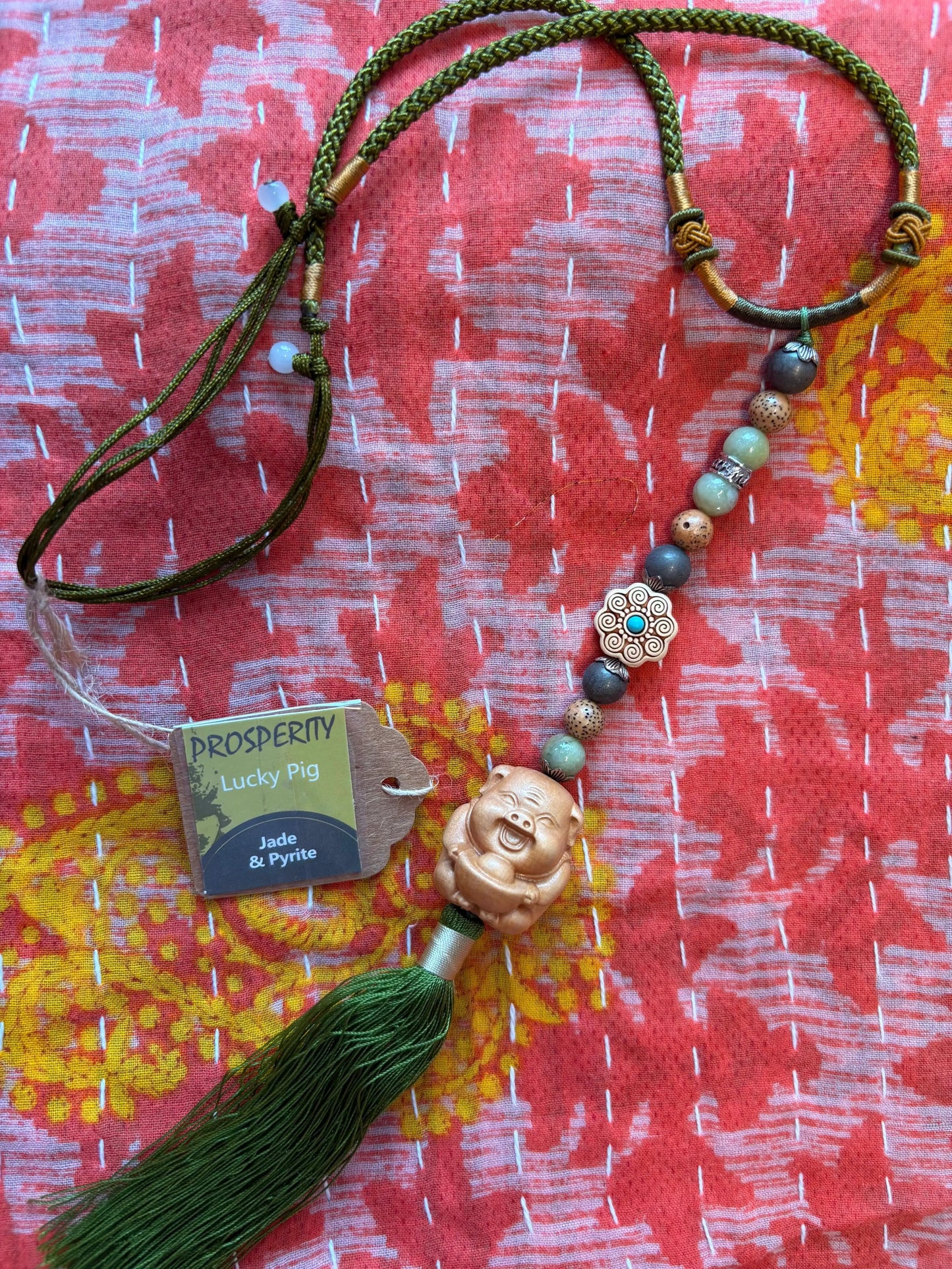 Prosperity Jade and Pyrite Necklace