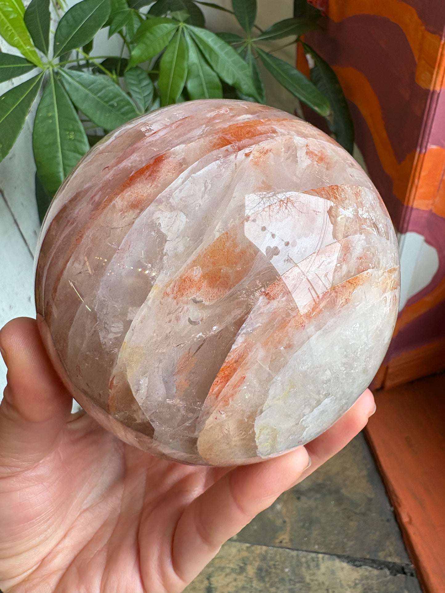 Fire Quartz Sphere – Grounding & Empowering Energy Crystal