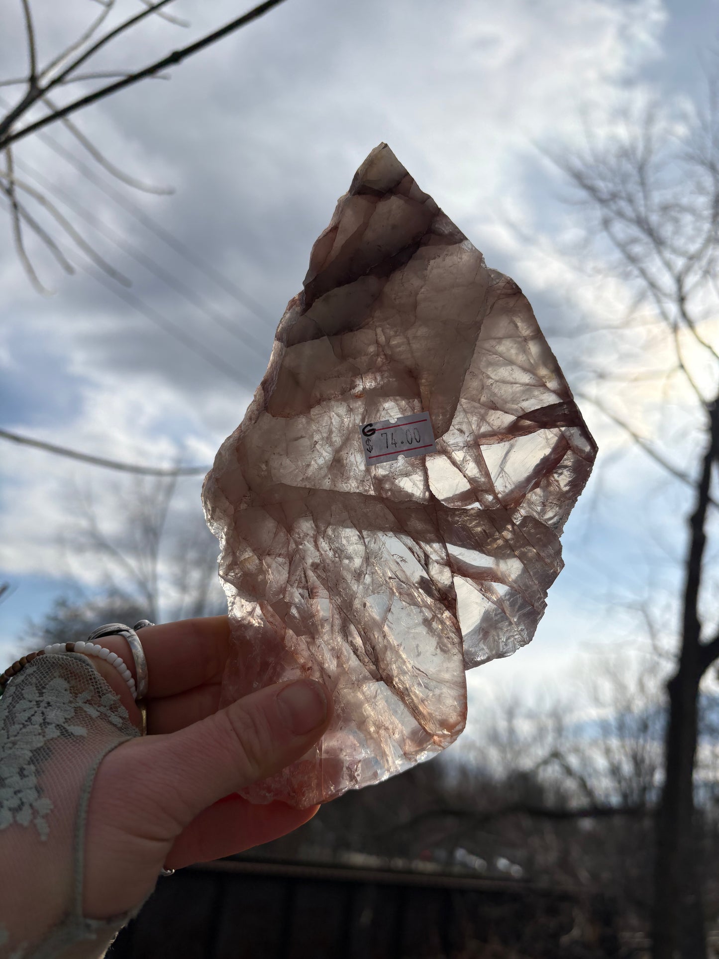 Fire Quartz Slab – Grounding & Focus Crystal | Hematoid Quartz