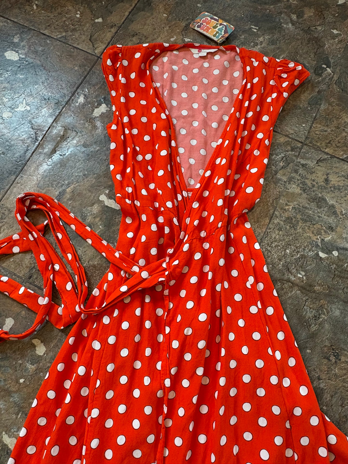 Red Polka Dot Wrap Dress