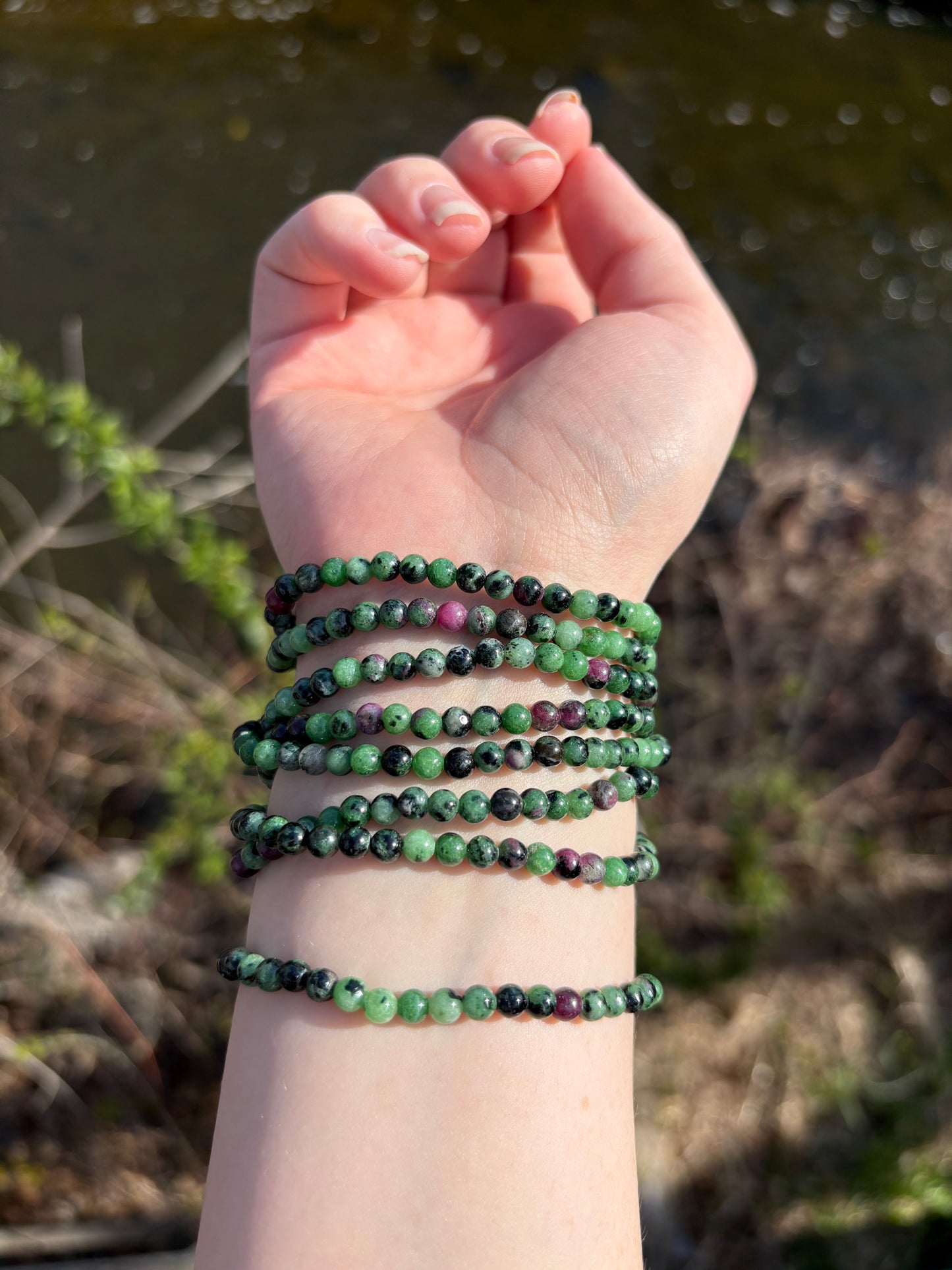 Ruby Zoisite 4mm Bracelet