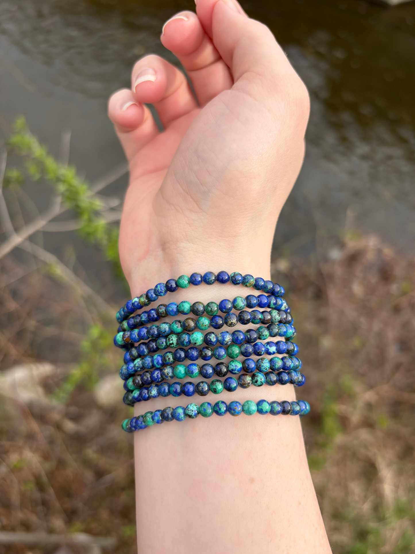 Azurite Malachite Bracelet 4 mm