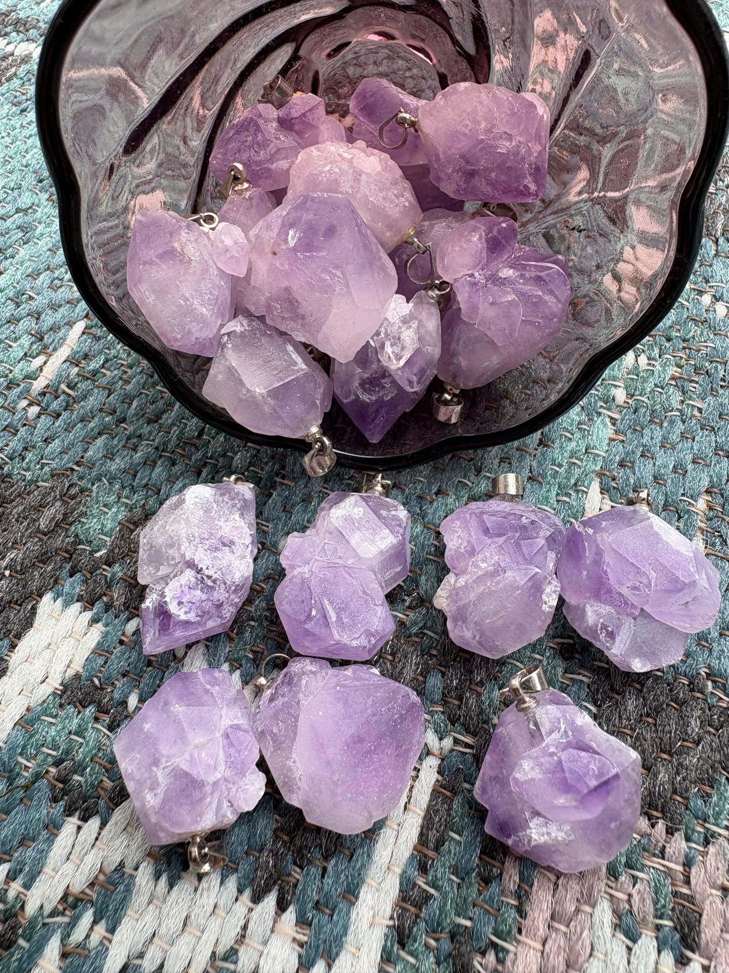 Amethyst Flower Elestial Pendant