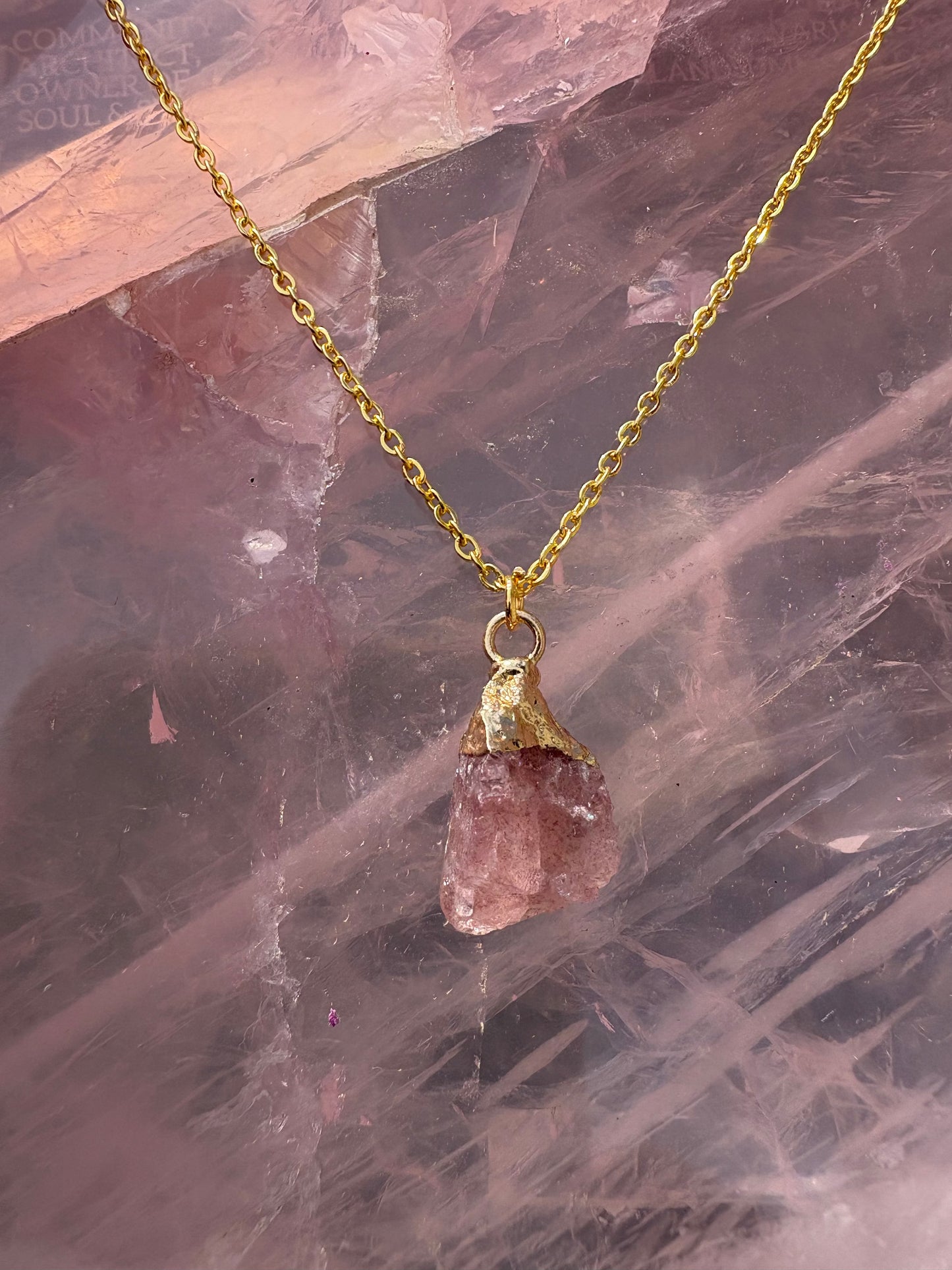 Raw Gold Plated Crystal Necklace