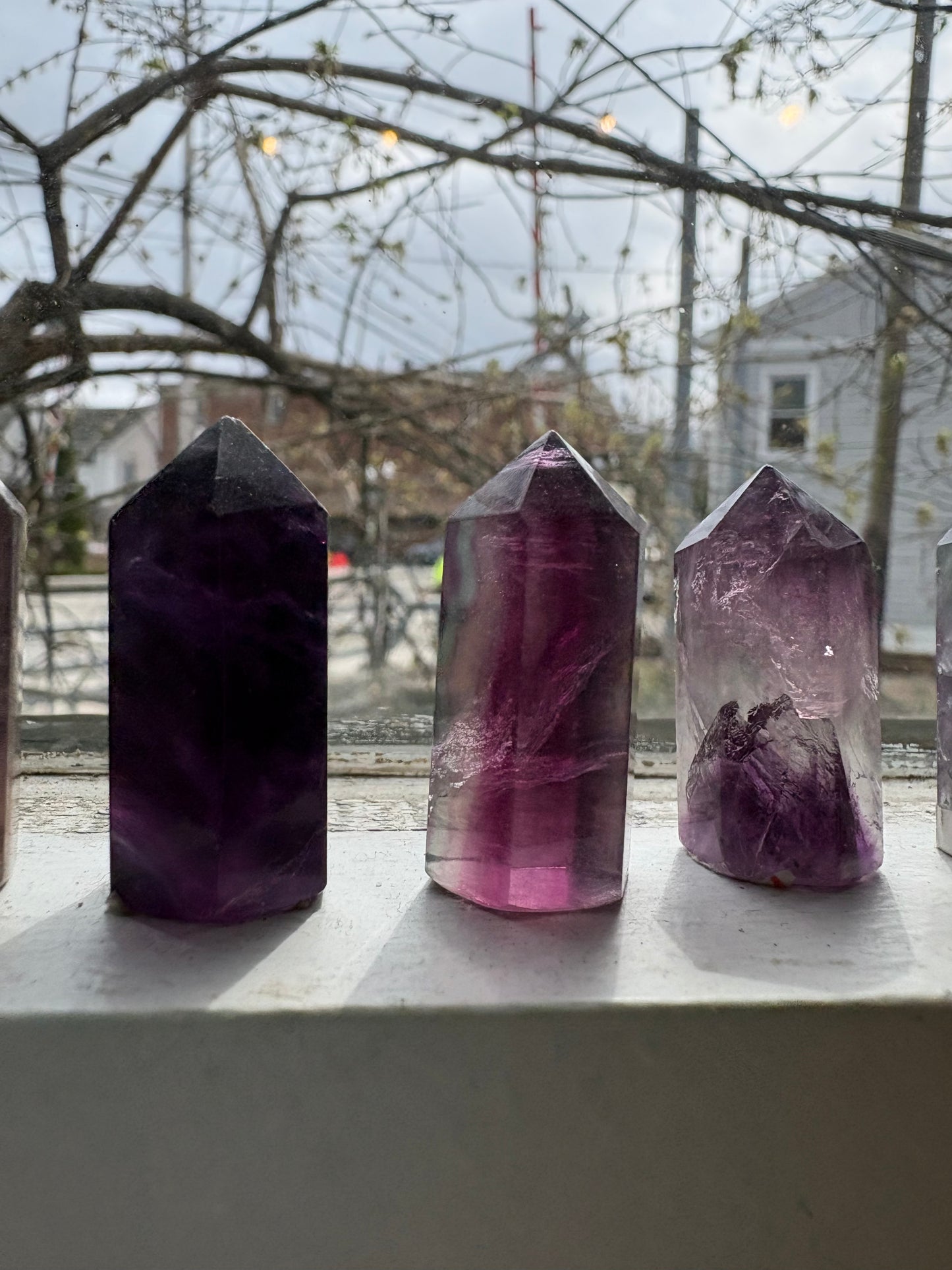 Rainbow Fluorite Mini Tower (1–2 Inch) – Clarity & Focus Crystal