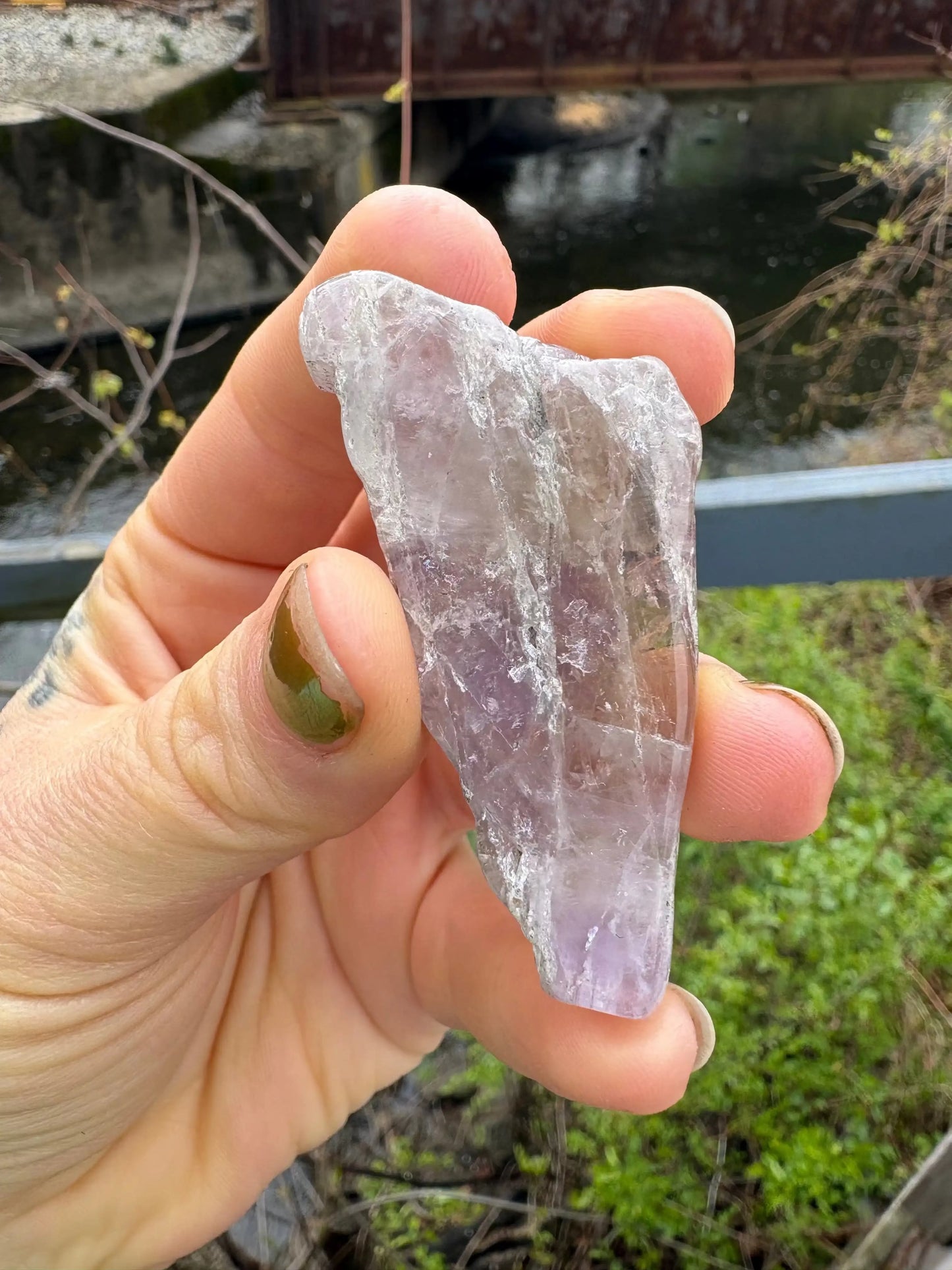 Polished Super 7 slab showcasing layered patterns of seven minerals including amethyst and quartz