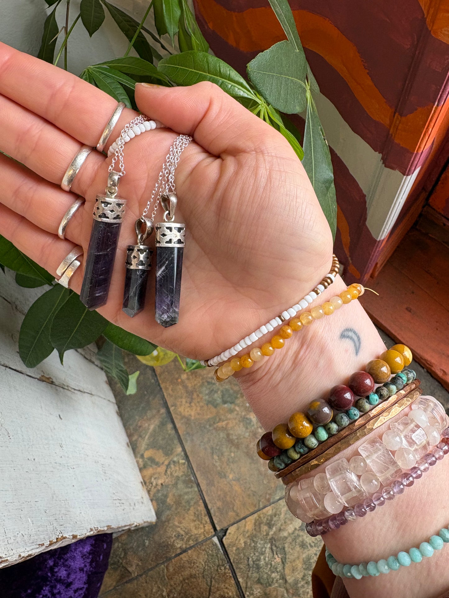 Amethyst Polished Point Pendant