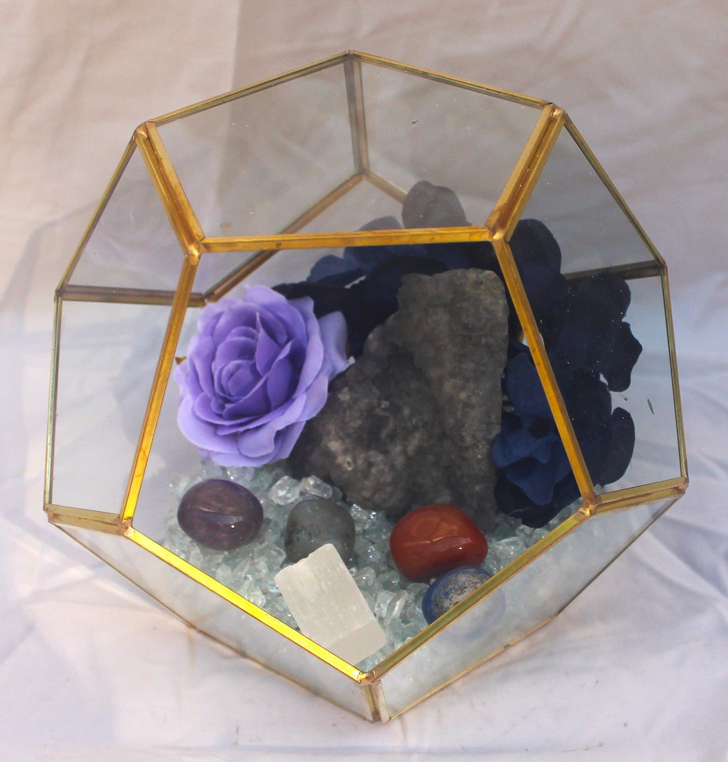 Crystal Geode Terrarium Raw Fluorite - Crystal Clear