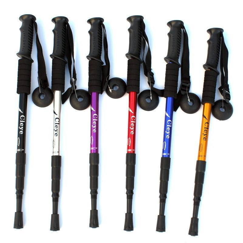 High Density Aluminum Alloy Retractable Trekking walking Pole (ONE)