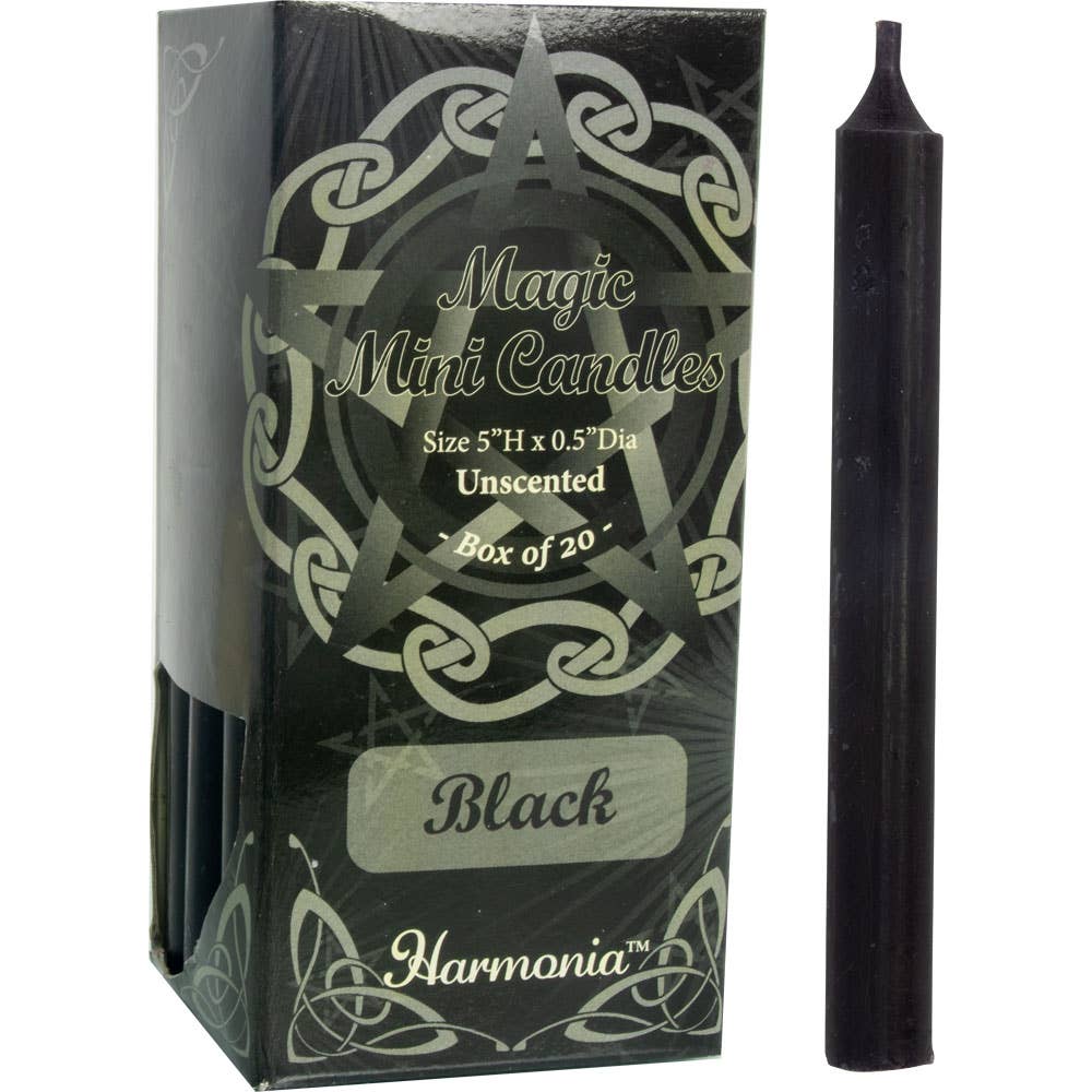 Mini Ritual Candles Black (Pack of 20)
