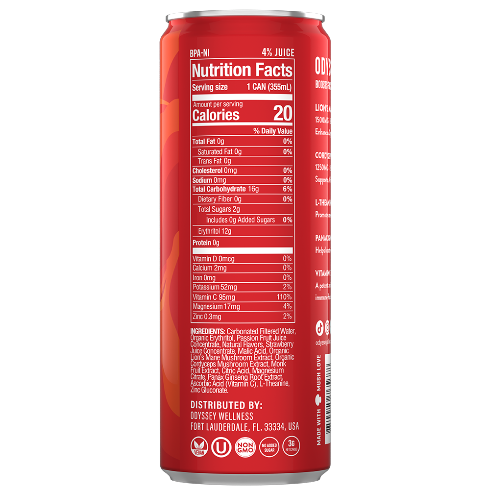 Strawberry Passion Fruit Revive Sparkling Mushroom Hydration