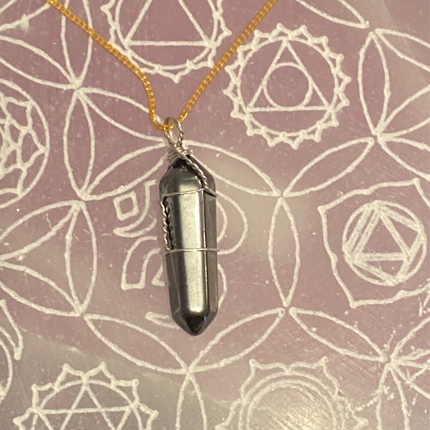 *Pendant Hematite Wire Wrap