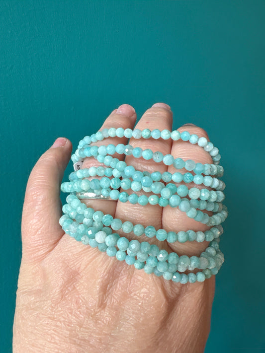 *Bracelet Amazonite faceted 4mm