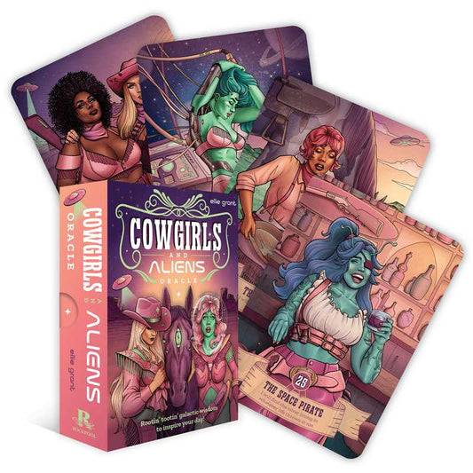 Cowgirls and Aliens Oracle deck featuring 36 empowering sci-fi and western-inspired cards by Ellie Grant