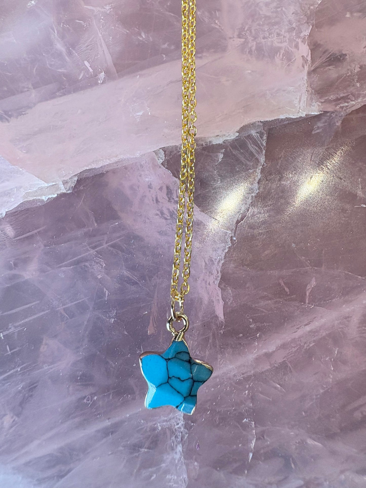 Gold Plated Crystal Star Pendant Necklace