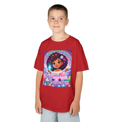 Kids TShirt 'I'm Just Here for Good Vibes and Pretty Rocks'