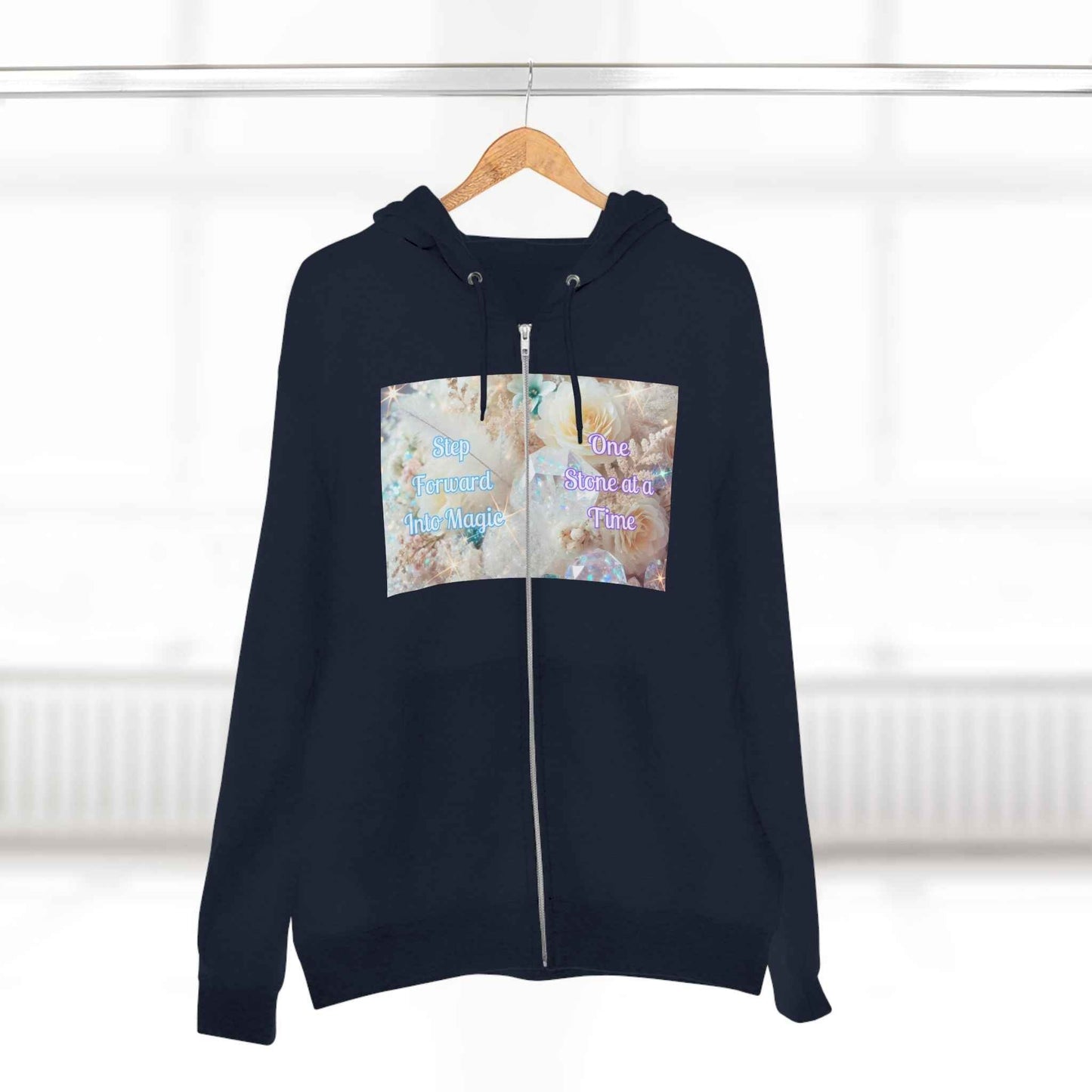 Floral Zipped Hooded Sweater