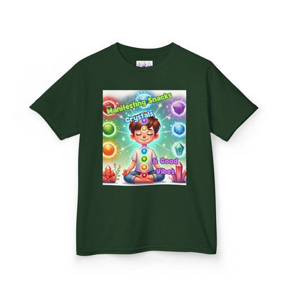 Kids TShirt 'Manifesting Snacks, Crystals, and Good Energy'
