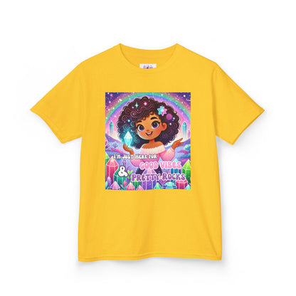 Kids TShirt 'I'm Just Here for Good Vibes and Pretty Rocks'