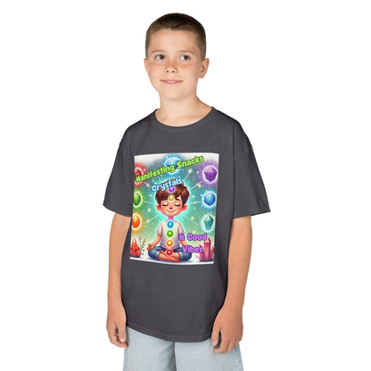 Kids TShirt 'Manifesting Snacks, Crystals, and Good Energy'