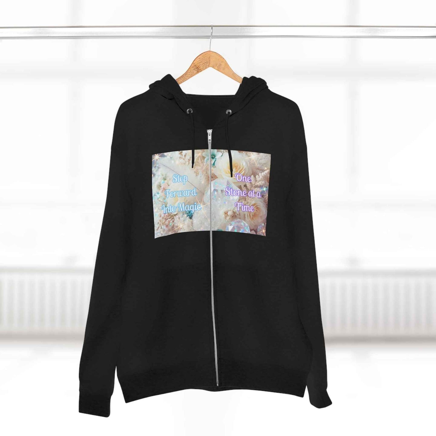 Floral Zipped Hooded Sweater