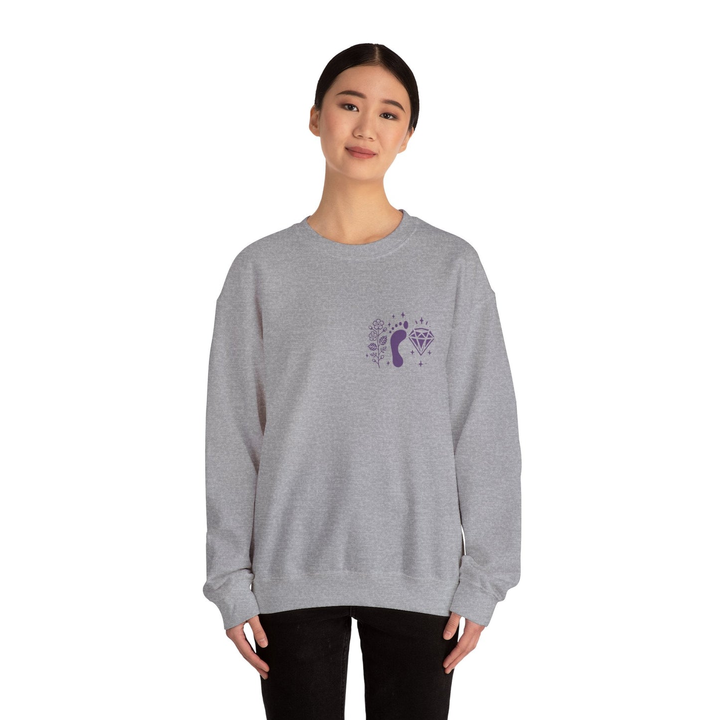 Inspirational Hawthorne Crystal Crew Neck Sweatshirt — Logo Design
