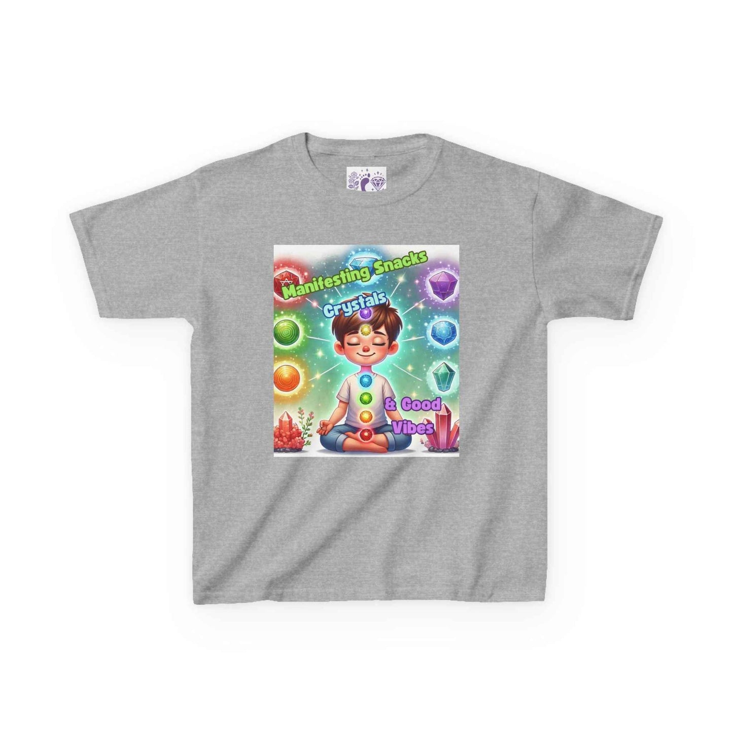 Kids TShirt 'Manifesting Snacks, Crystals, and Good Energy'