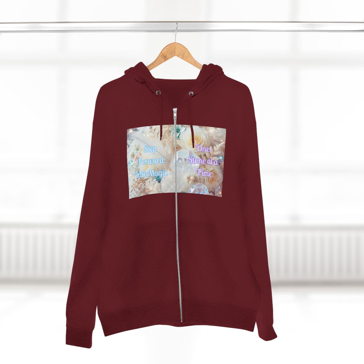 Floral Zipped Hooded Sweater