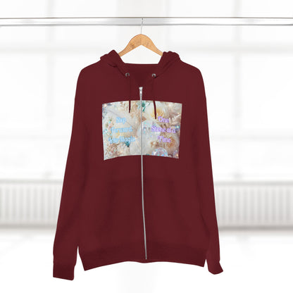 Floral Zipped Hooded Sweater