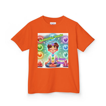 Kids TShirt 'Manifesting Snacks, Crystals, and Good Energy'