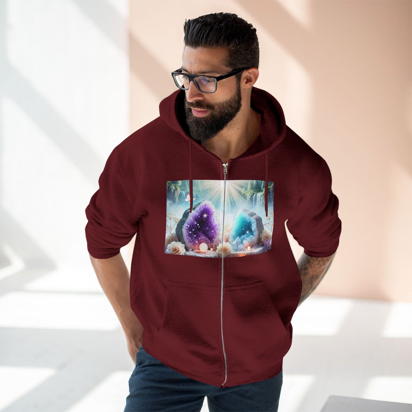 Cool Geode Zipped Hooded Sweater