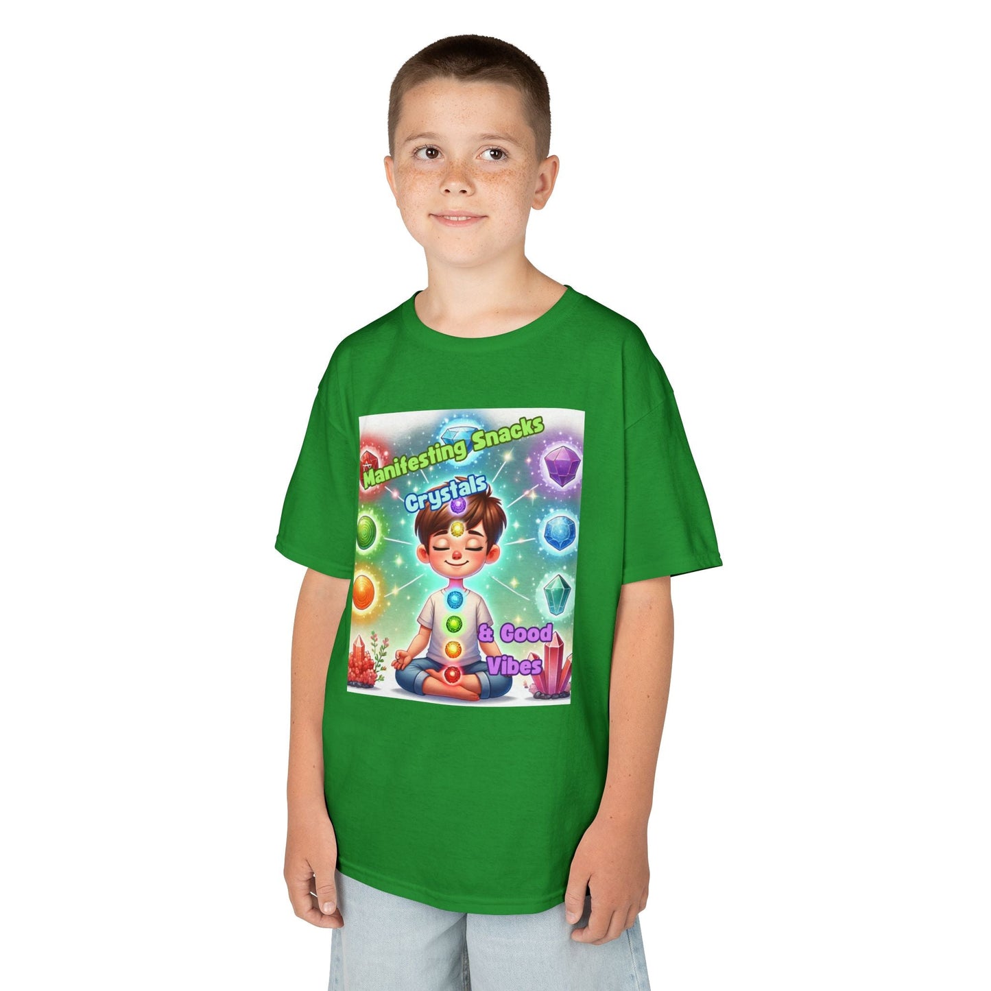 Kids TShirt 'Manifesting Snacks, Crystals, and Good Energy'