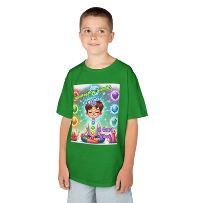 Kids TShirt 'Manifesting Snacks, Crystals, and Good Energy'