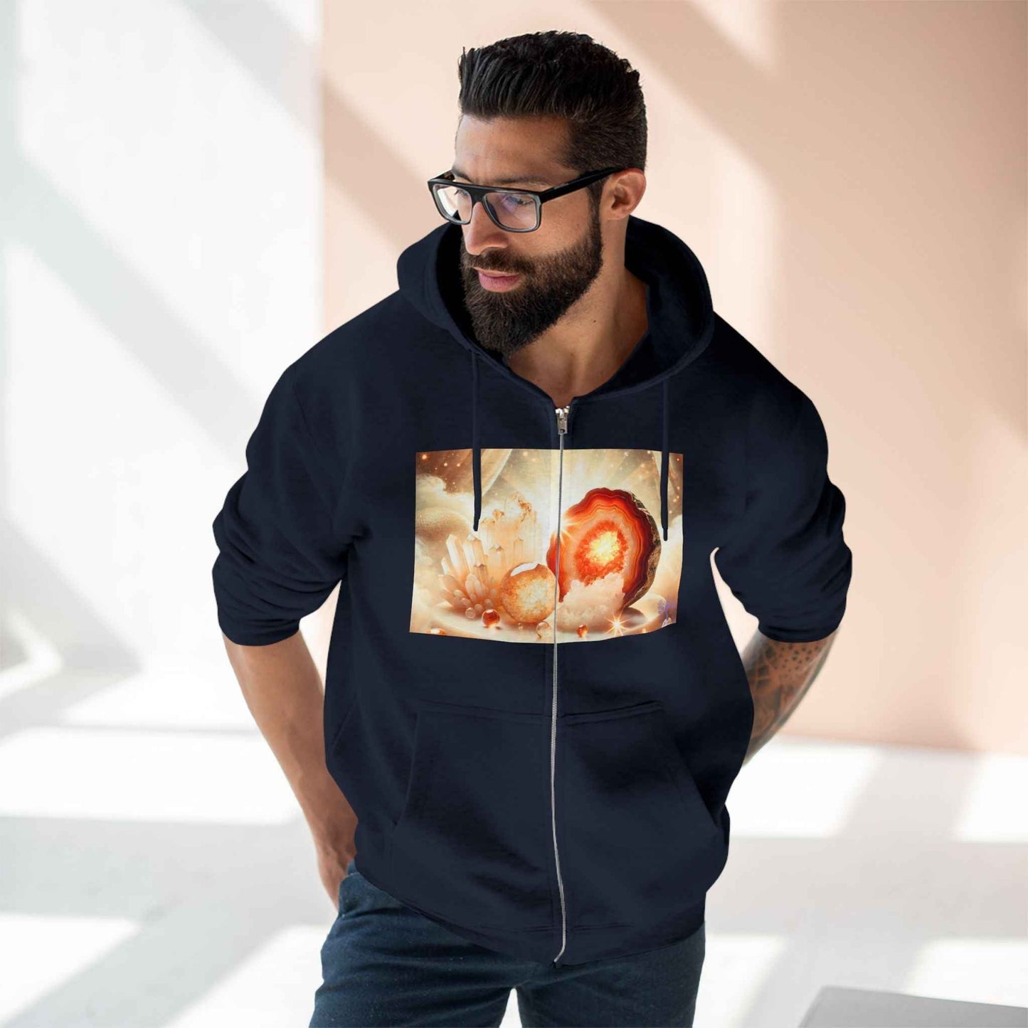 Warm Geode Zipped Hooded Sweater