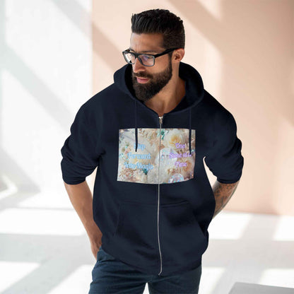 Floral Zipped Hooded Sweater