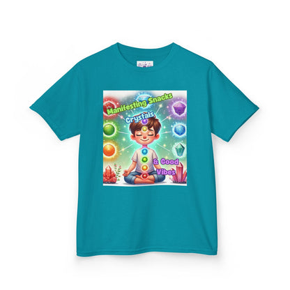 Kids TShirt 'Manifesting Snacks, Crystals, and Good Energy'