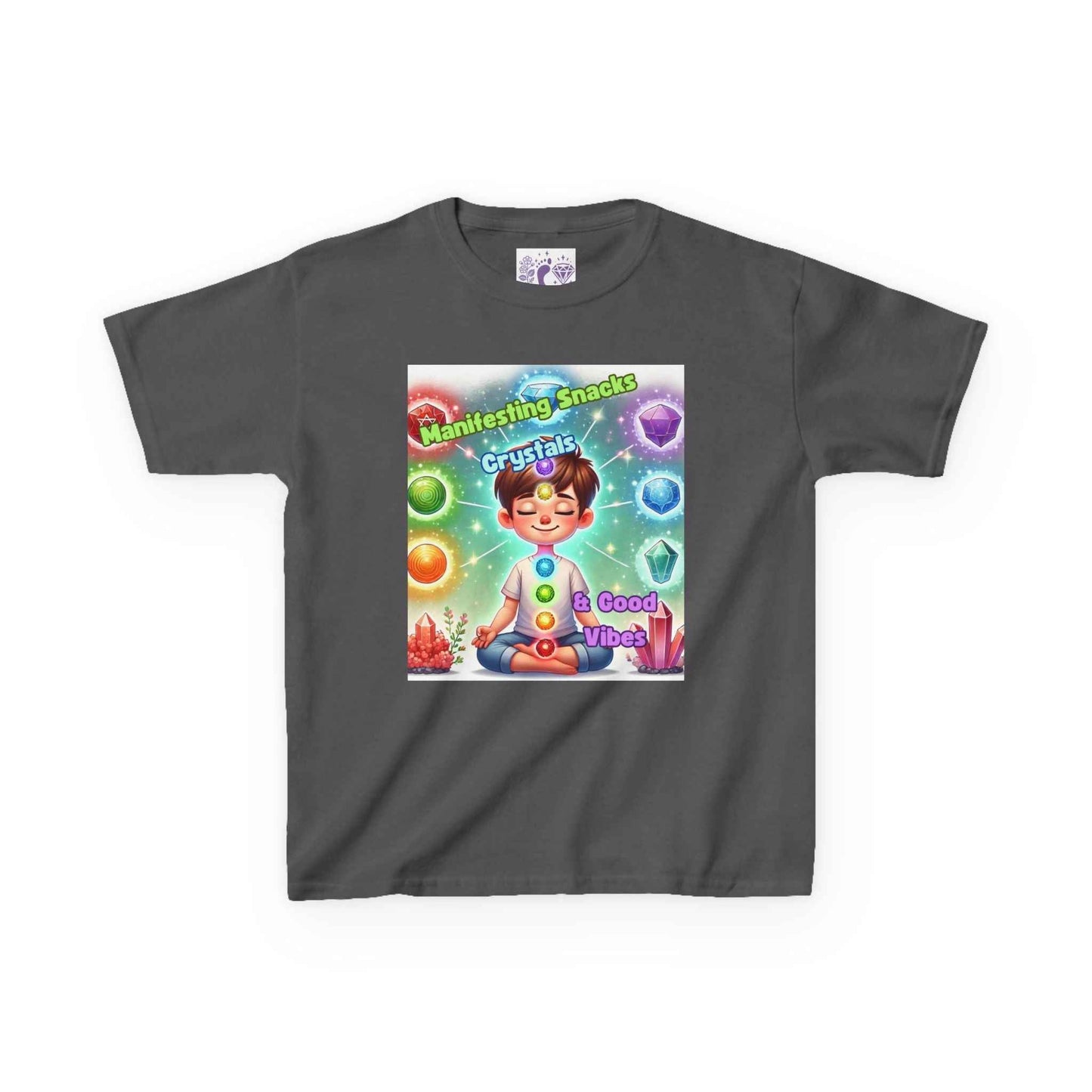 Kids TShirt 'Manifesting Snacks, Crystals, and Good Energy'