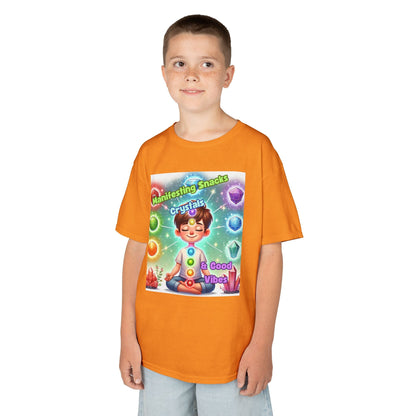 Kids TShirt 'Manifesting Snacks, Crystals, and Good Energy'